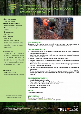 Motosserra - manutenção, métodos e técnicas de trabalho